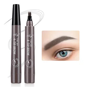 5 Colors 1pc Eyebrow Pen Waterproof 4 Split Tip Eyebrows Pen Eyebrow Tattoo Pen Waterproof Liquid Black Eyebrow Makeup Pencil
