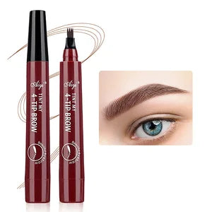 5 Colors 1pc Eyebrow Pen Waterproof 4 Split Tip Eyebrows Pen Eyebrow Tattoo Pen Waterproof Liquid Black Eyebrow Makeup Pencil